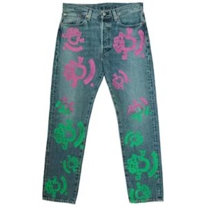 Denim Tears Bstroy Tears 501 Light Wash Jean – Green